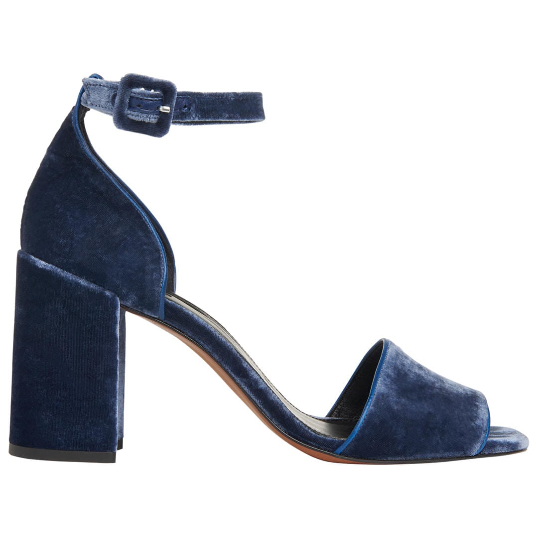 Hedda velvet block heel sales sandal