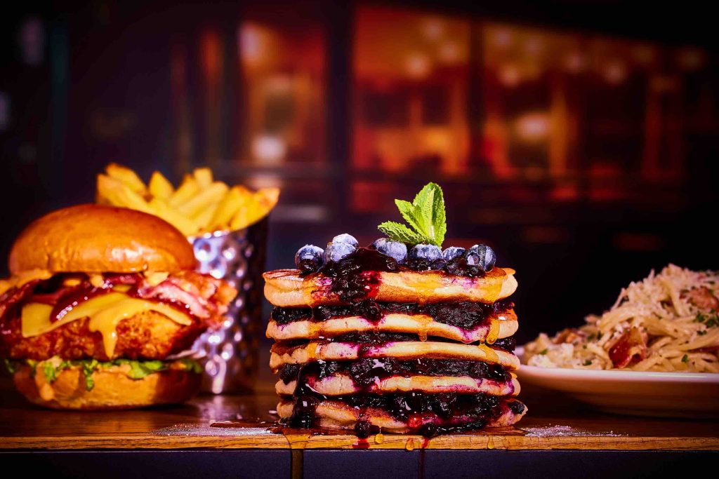 Frankie & Benny's burger pasta and pancakes