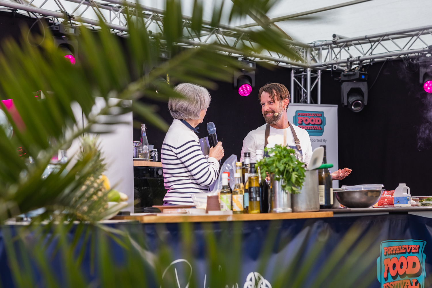 chefs on stage at Porthleven Food Festival Cornwall