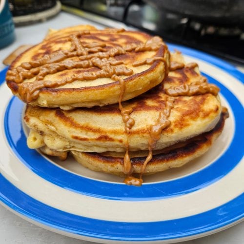 Pancake recipe: Mum on Muddy Lane's ultimate fluffy pancakes with maple and peanut drizzle