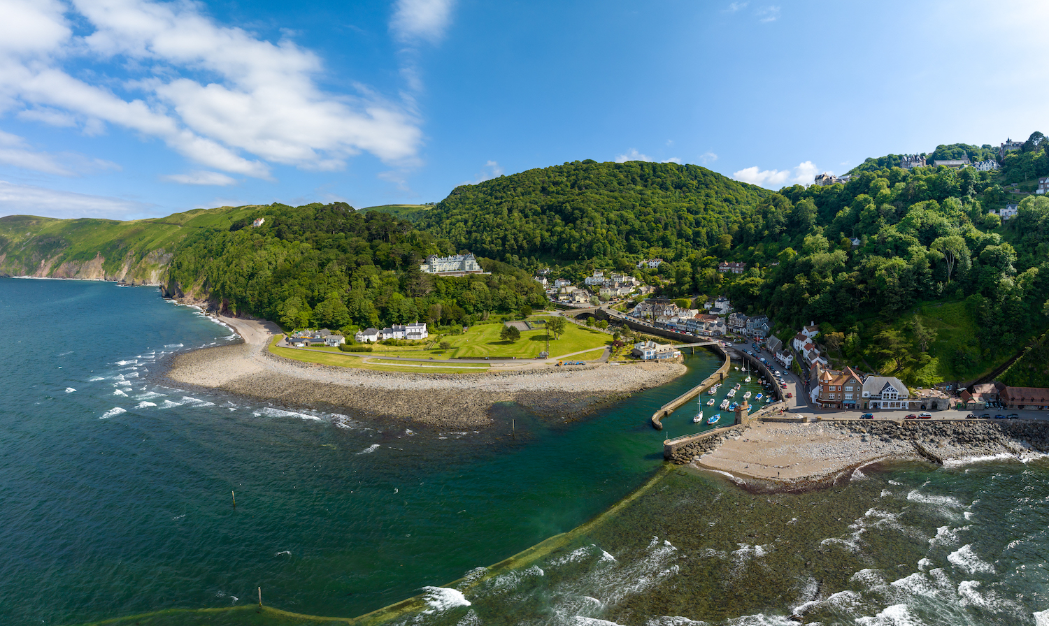 Tors Park Lynmouth drone shot 