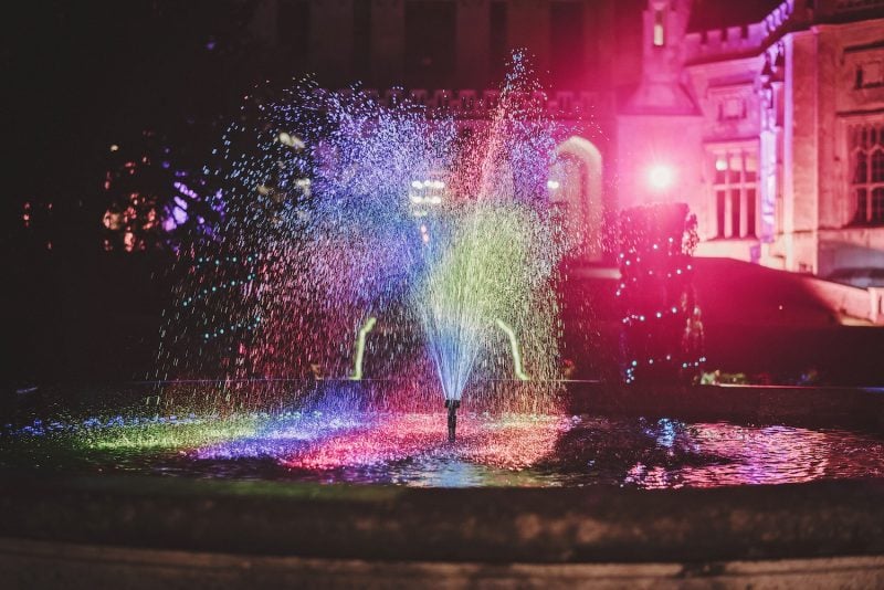 Ashridge house illuminated