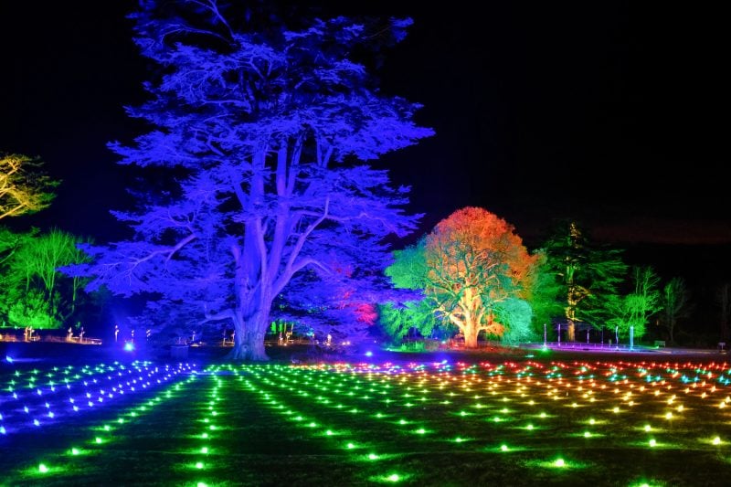 Ashridge house illuminated