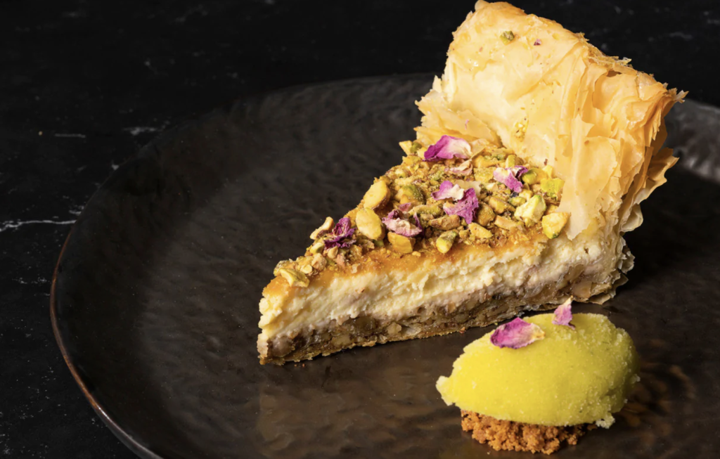 Baklava Cheesecake at Penelope's at Amano hotel 