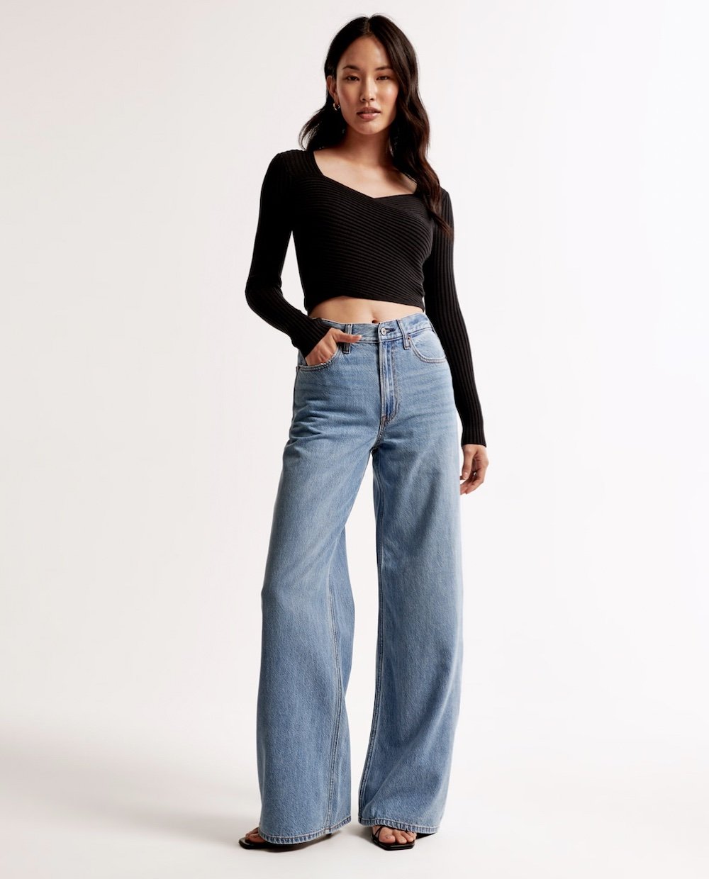 Ladies wide leg jeans uk best sale