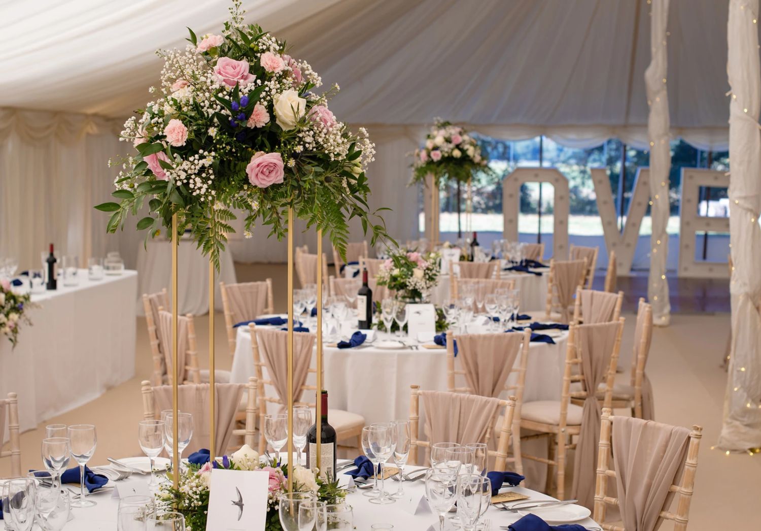 wedding marquee styling