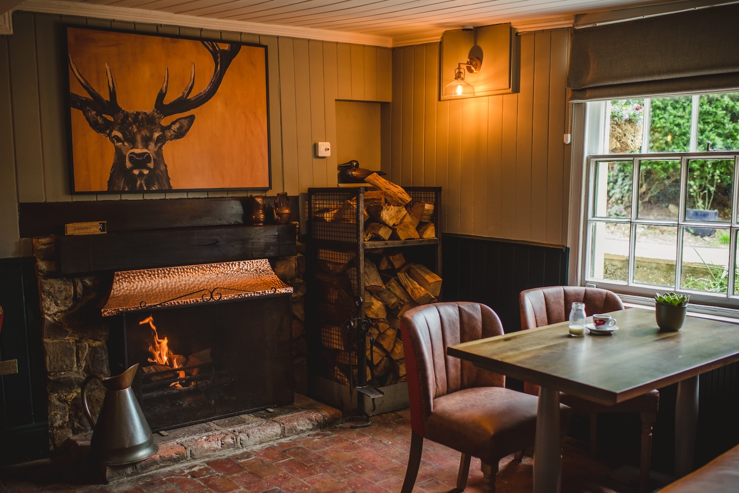 A cosy corner at The Stag on the River near Godalming in Surrey.