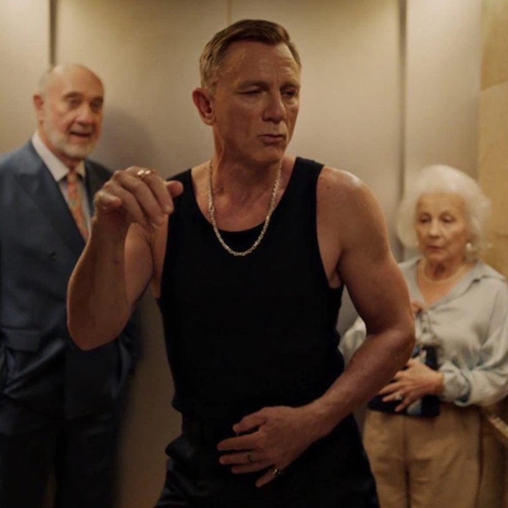 Daniel Craig is 007 as you have never seen him… in a silver chain and  leather for vodka ad