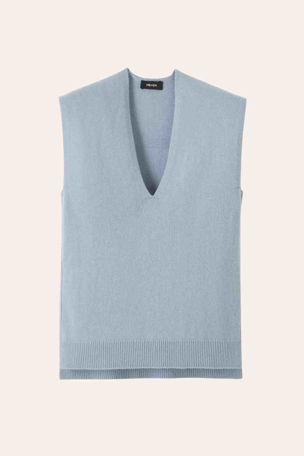 Cashmere knitted chunky vest